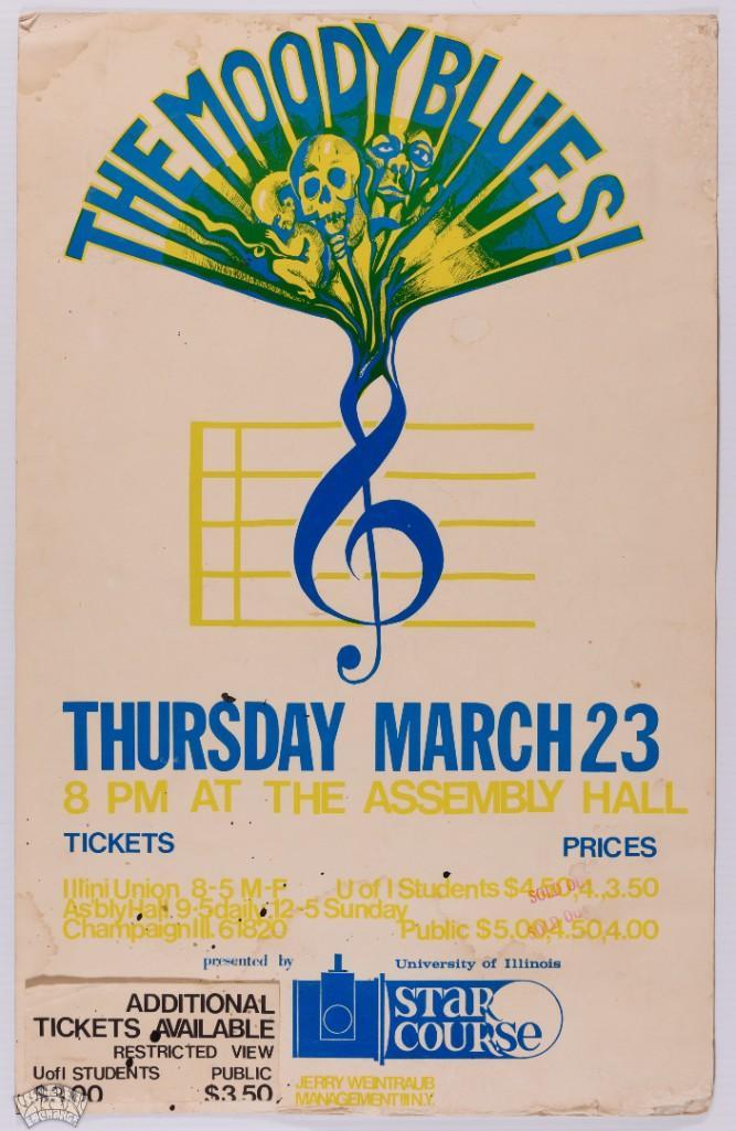 1972 Moody Blues Assembly Hall Cardboard Poster (1 of 2)