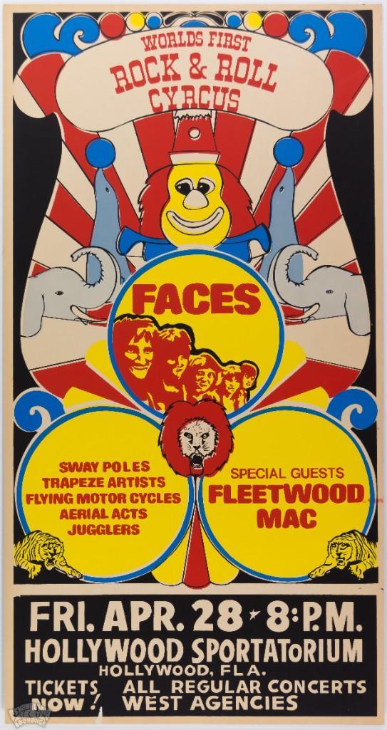 1972 Faces Hollywood Sportatorium Cardboard Poster (1 of 2)