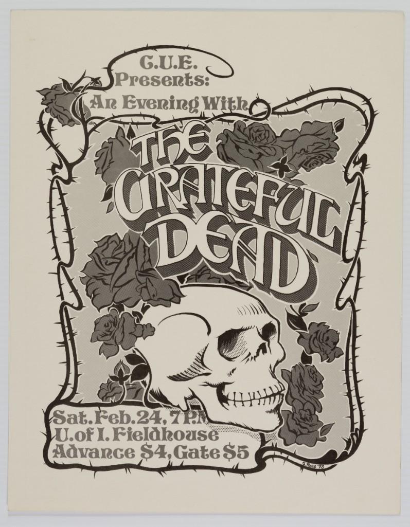 1973 Grateful Dead Univ Indiana 2nd Printing Poster (1 of 2)
