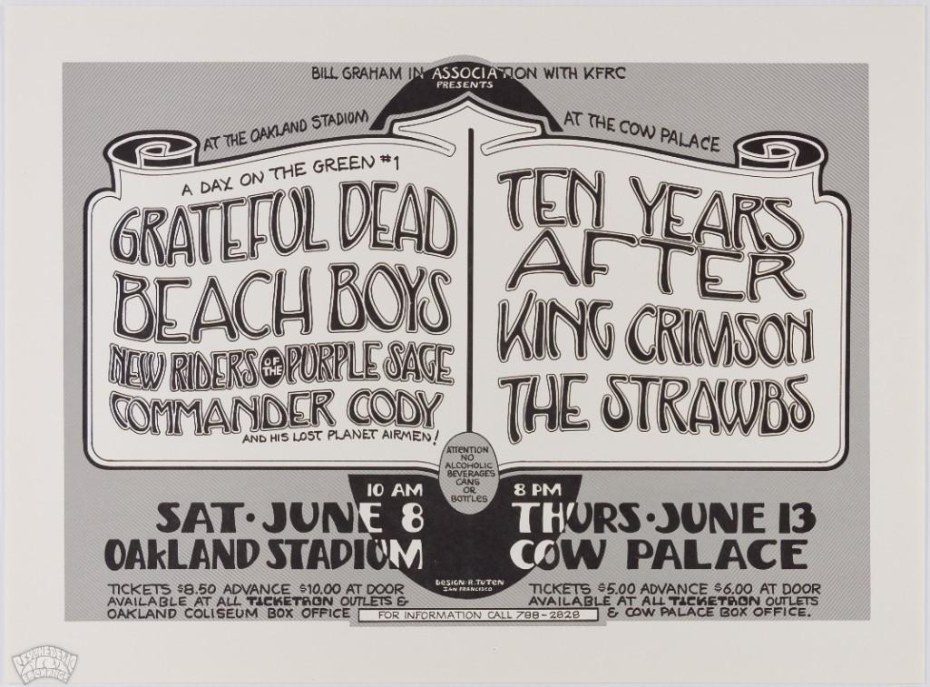 1974 Grateful Dead Beach Boys Oakland Poster (1 of 1)