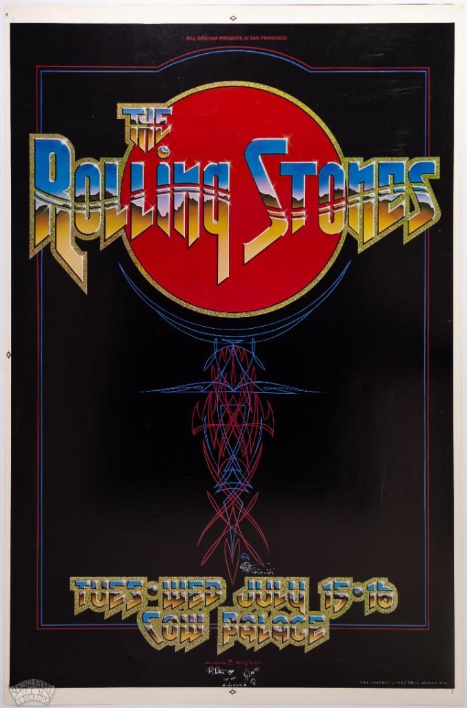 1975 The Rolling Stones Cow Palace Signed Poster (1 of 1)