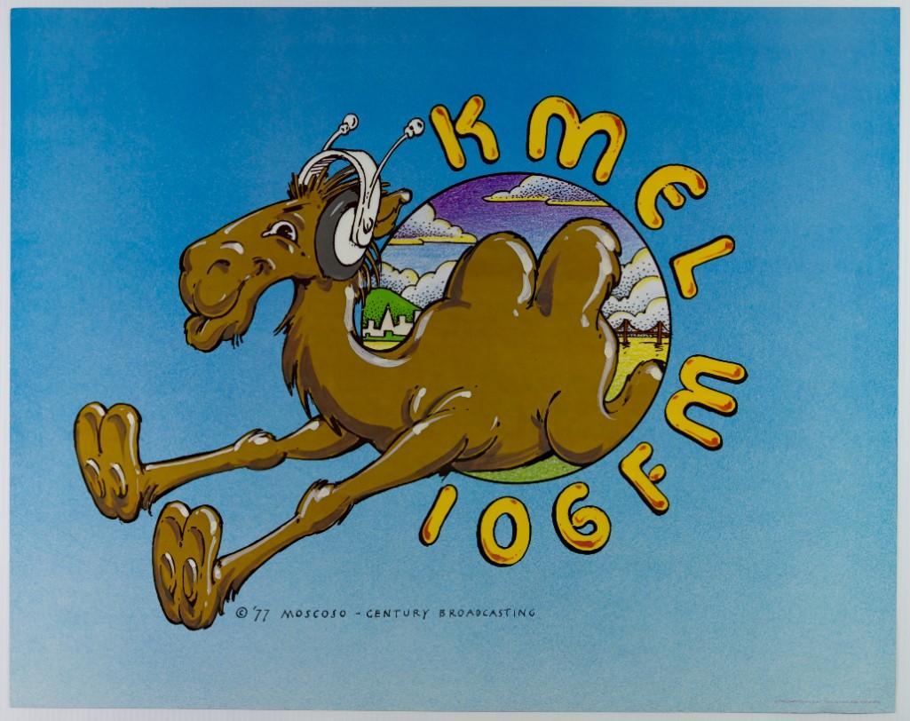 1977 Moscoso KMEL 106 FM Poster: This 1977 Victor Moscoso piece was created for 106 KMEL, an FM radio station located in San Francisco.100% original with no restoration! --CRITICAL DETAILS-- --TITLE: Moscoso Kmel 106 Fm --