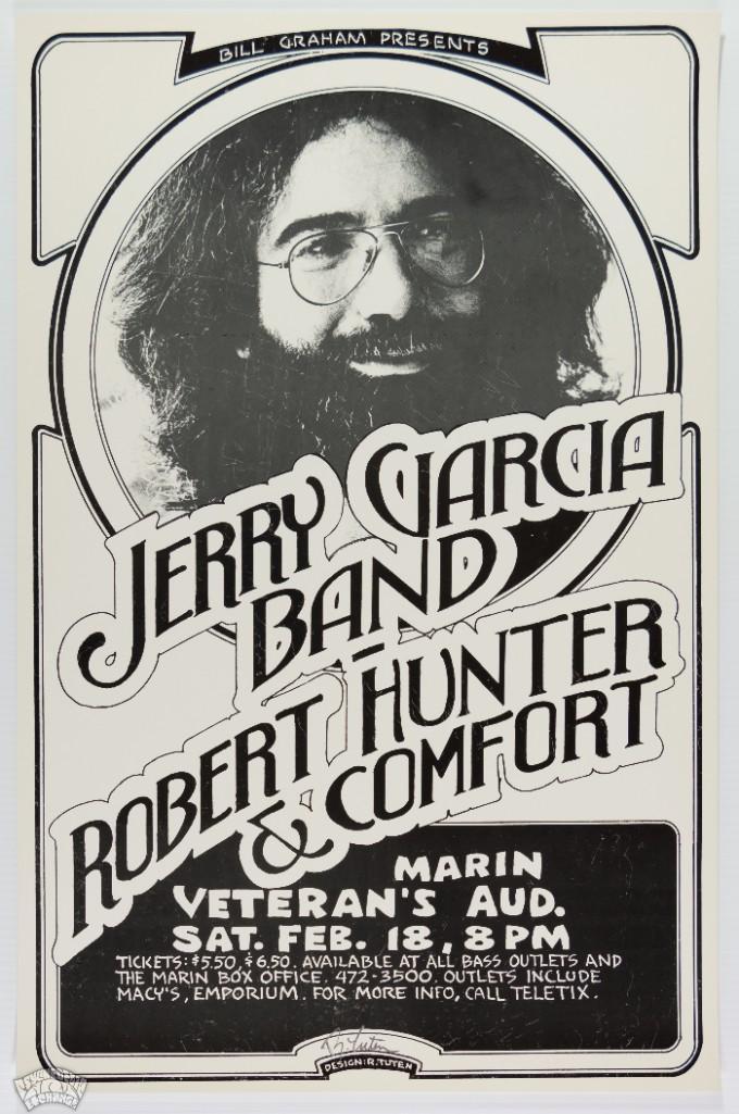 1978 Jerry Garcia Band Veterans Aud Signed Poster (1 of 1)