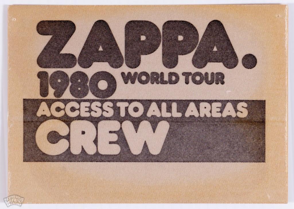 1980 Zappa 80 World Tour Unused Cloth Pass (1 of 1)