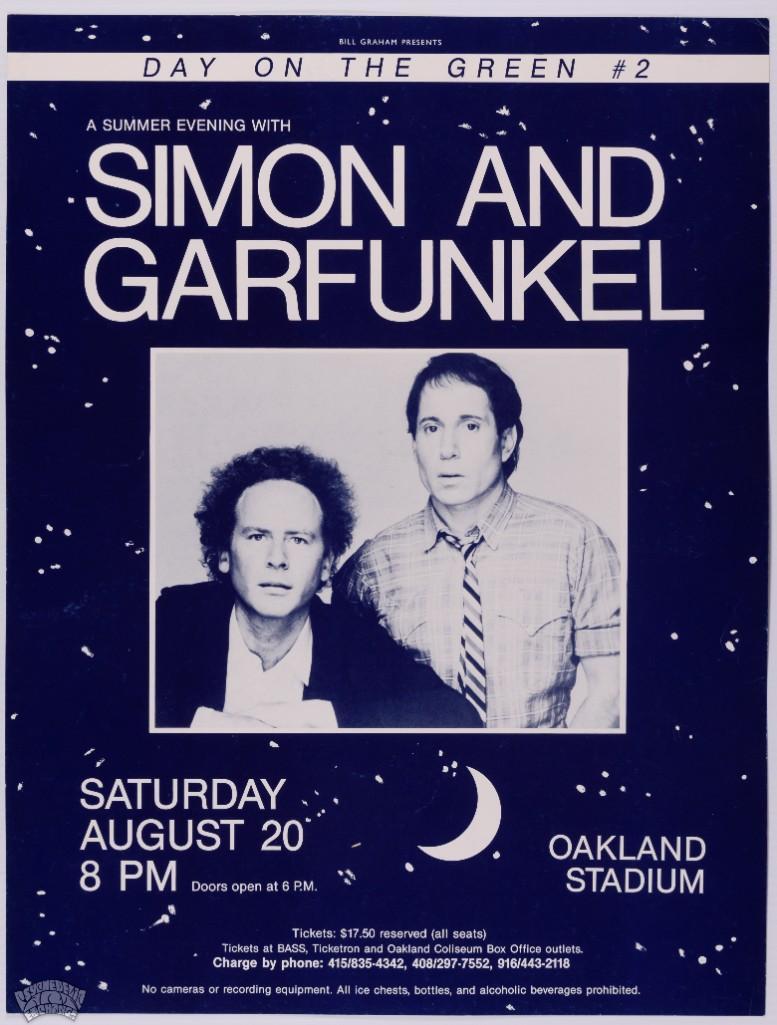 1983 Simon and Garfunkel Oakland Stadium Poster (1 of 1)