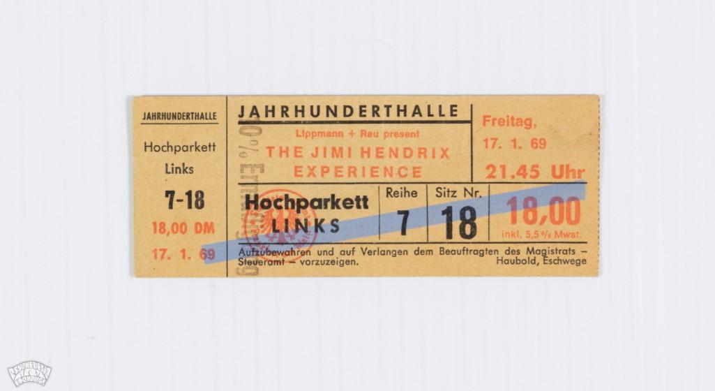1969 Jimi Hendrix Frankfurt Germany Ticket (1 of 2)