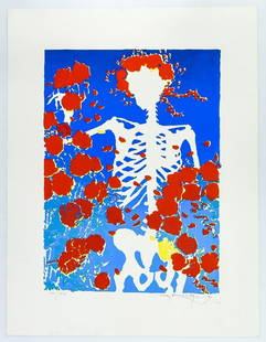 1986 Grateful Dead Ghost Bertha SIGNED MOUSE LE Print: This limited edition piece is numbered 103/350 and SIGNED by the artist, Stanley Mouse! This limited edition Stanley Mouse piece features a scaled back "Ghost" version of the classic Skull