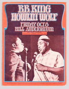 1971 Pink Floyd BB King Grimshaw Double Sided Card: Presenting for the FIRST time in our auction, this double-sided card featuring a slew of incredible bands and artists playing at the Hill Auditorium in Ann Arbor, MI in October 1971. One side