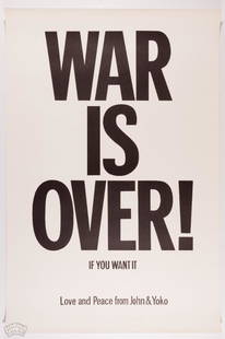 1971 John Lennon Yoko Ono War Is Over! Poster: The War Is Over peace campaign was conceived by John Lennon and Yoko Ono in 1969. The couple began the campaign on December 15th, distributing posters and flyers as well as creating radio and