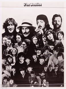 1973 Beatles Apple Records Promo Poster: Original circa 1972 / 1973 Apple/Capitol Records Promo Poster, issued around the time the compilation Beatles albums 1962 - 1966 and 1967 - 1970 were released. Condition: Edge nicks right edge,