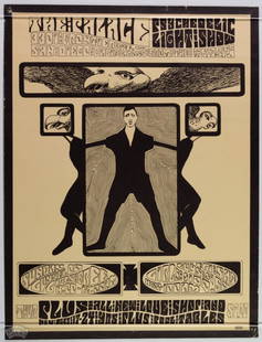 1968 The Palace Venue Light Show San Diego Poster: This rare vintage poster by artist Don Kay advertises a venue called The Palace and their Psychedelic Light Show. The venue was located at 3301 Frontier Street, San Diego. The poster was produced
