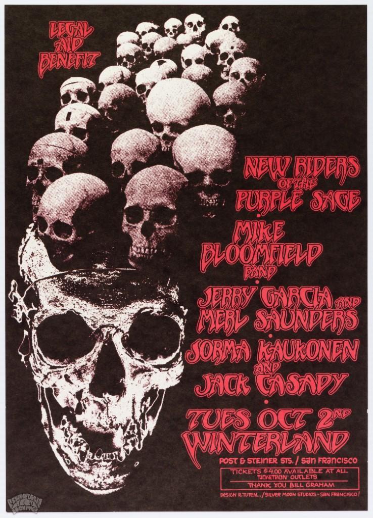 1973 Jerry Garcia Hells Angels Legal Aid Benefit Poster (1 of 1)