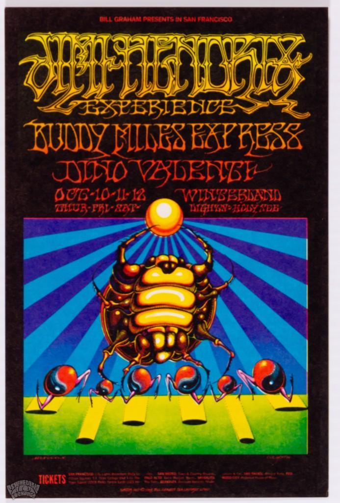 1968 BG-140 Jimi Hendrix Winterland Original Postcard (1 of 2)