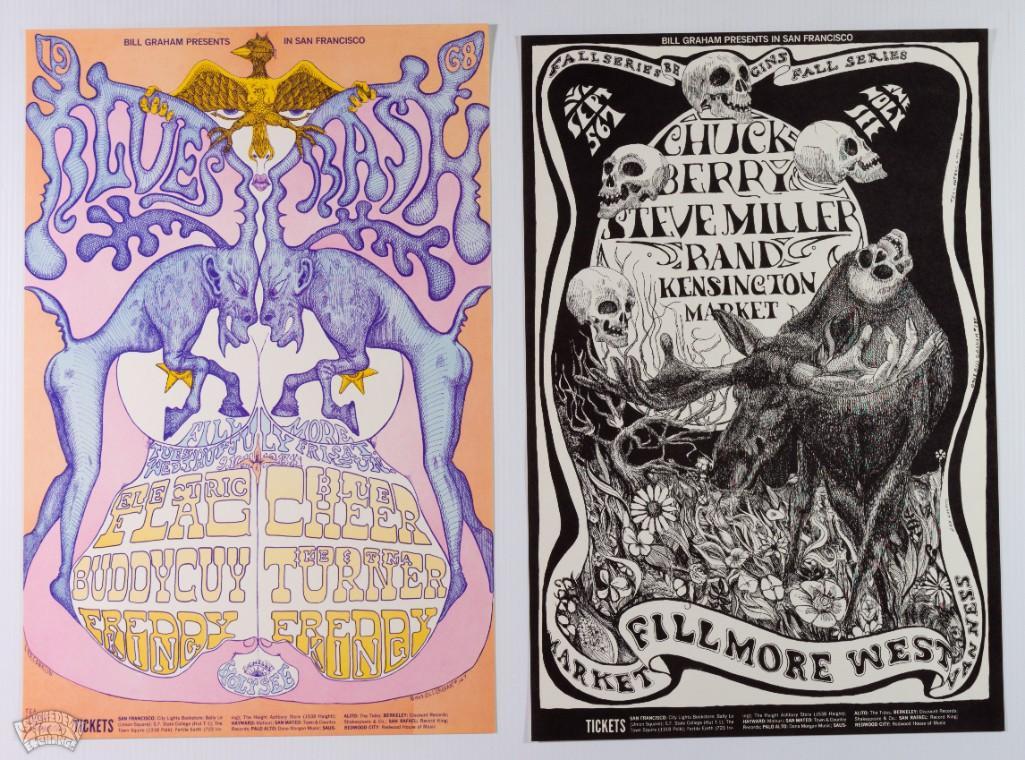 Lot of BG-135 & BG-128 Original Posters PAE Mint 95: Lot of BG-135 & bg-128 OP-1 posters --CRITICAL DETAILS-- --TITLE: Lot Of Bg-135 & Bg-128 --GRADE: MINT 95 --PERFORMERS: Steve Miller Band,Chuck