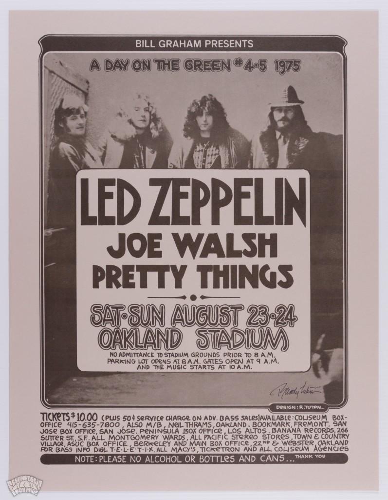1975 Led Zeppelin Oakland Stadium Signed Poster (1 of 1)