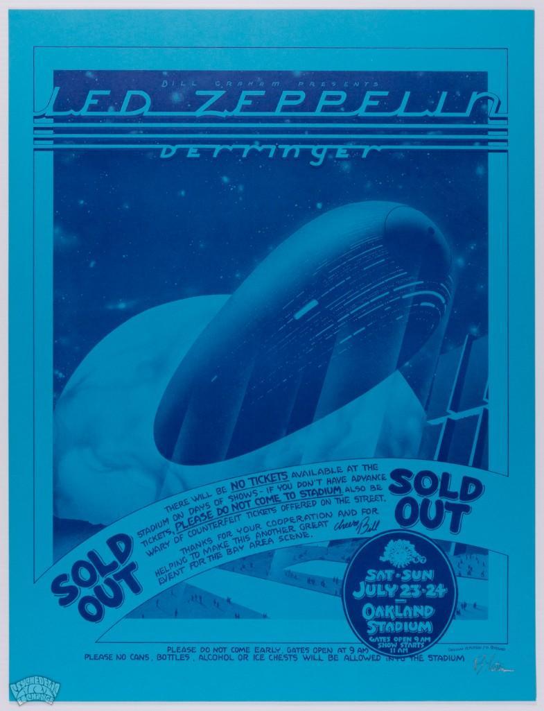 1977 Led Zeppelin Oakland Stadium Signed Poster (1 of 1)