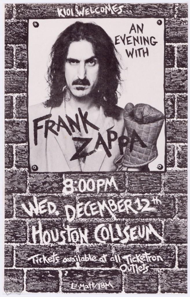 1984 Frank Zappa Houston Coliseum Handbill (1 of 1)