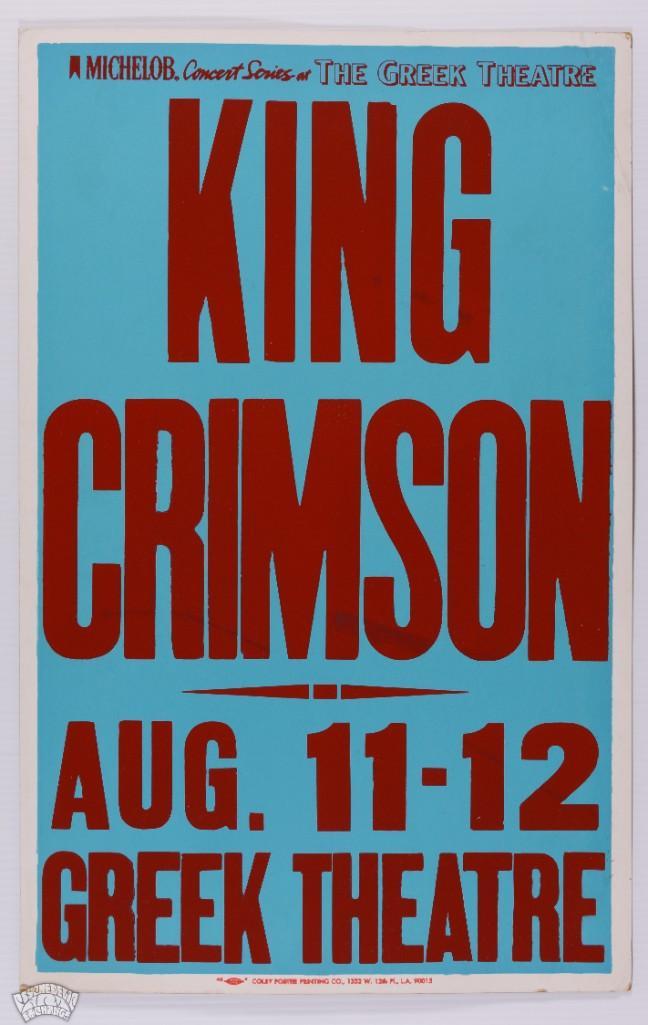 1985 King Crimson Greek Theatre Poster (1 of 2)