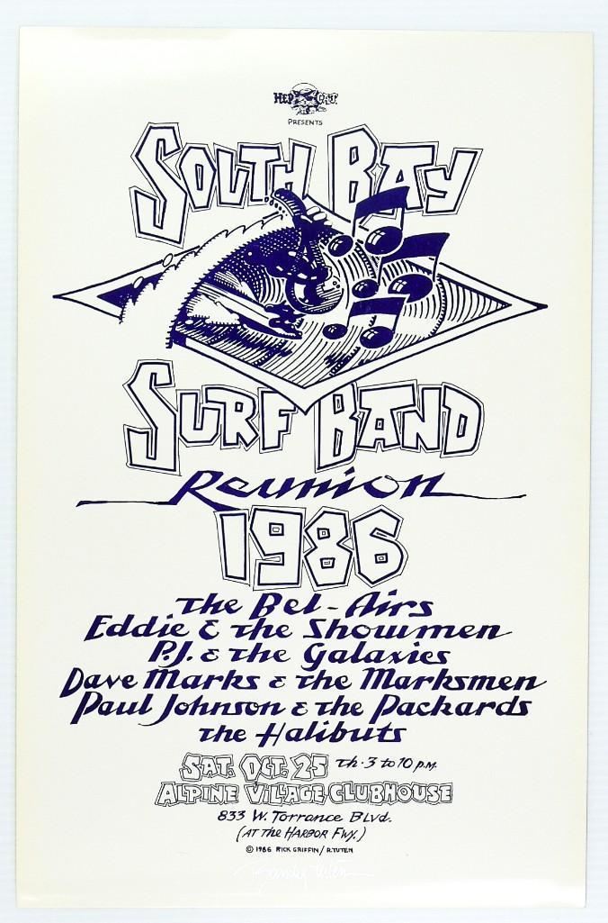1986 South Bay Surf Band Reunion Signed Poster (1 of 1)