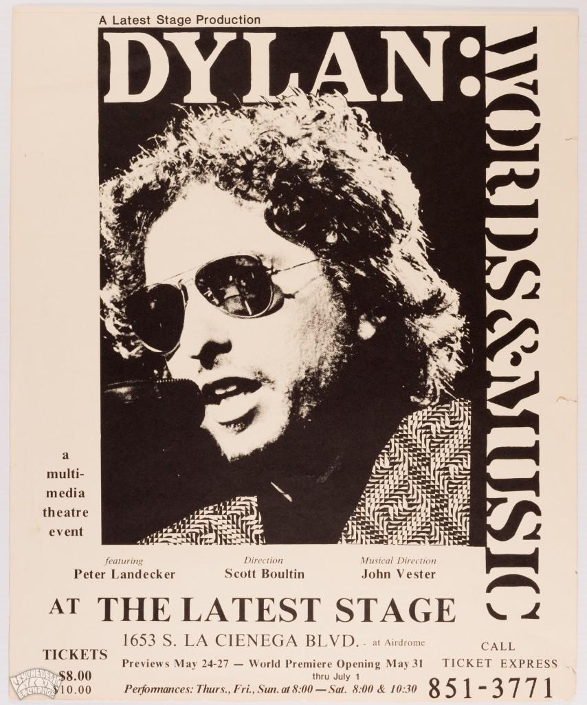 1987 Bob Dylan Words and Music LA Stage Play Poster (1 of 2)