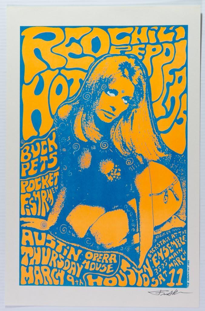 1989 Red Hot Chili Peppers Houston Signed Poster (1 of 1)