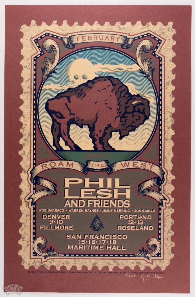 2001 Phil Lesh Feb Tour Signed Gary Houston LE Poster (1 of 2)