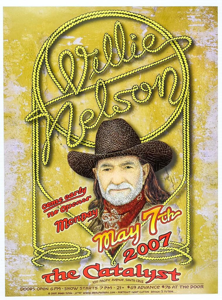 2007 Willie Nelson The Catalyst Signed Poster (1 of 1)