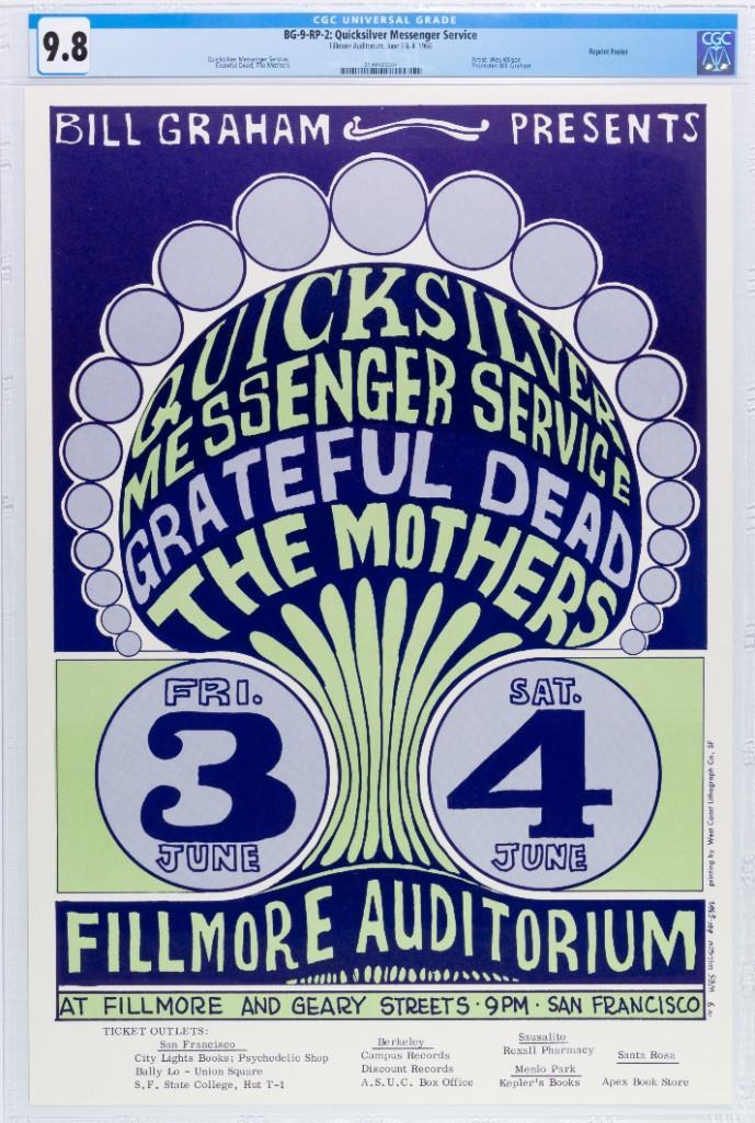1966 BG-9 Quicksilver Fillmore Reprint Poster 9.8 (1 of 1)