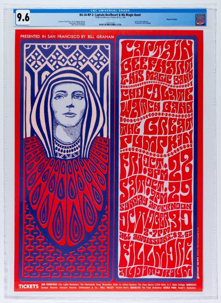 1966 BG-34 Captain Beefheart Fillmore RP Poster 9.6 (1 of 1)