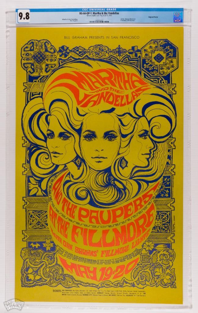 1967 BG-64 Martha Vandellas Fillmore OP-1 Poster 9.8 (1 of 1)