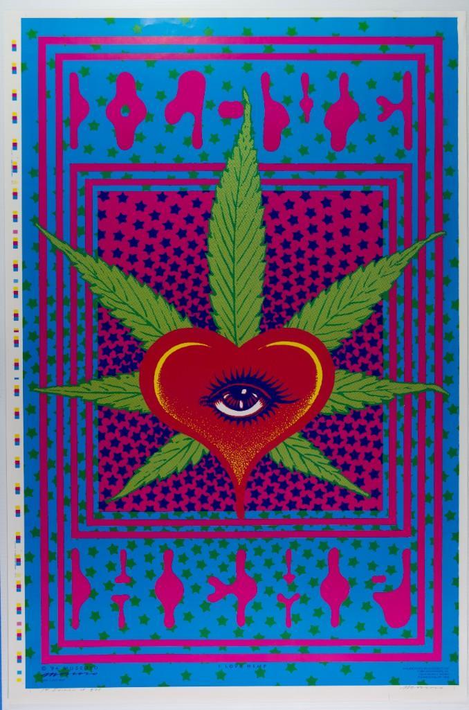 1994 Victor Moscoso I Love Hemp Signed LE Poster (1 of 1)