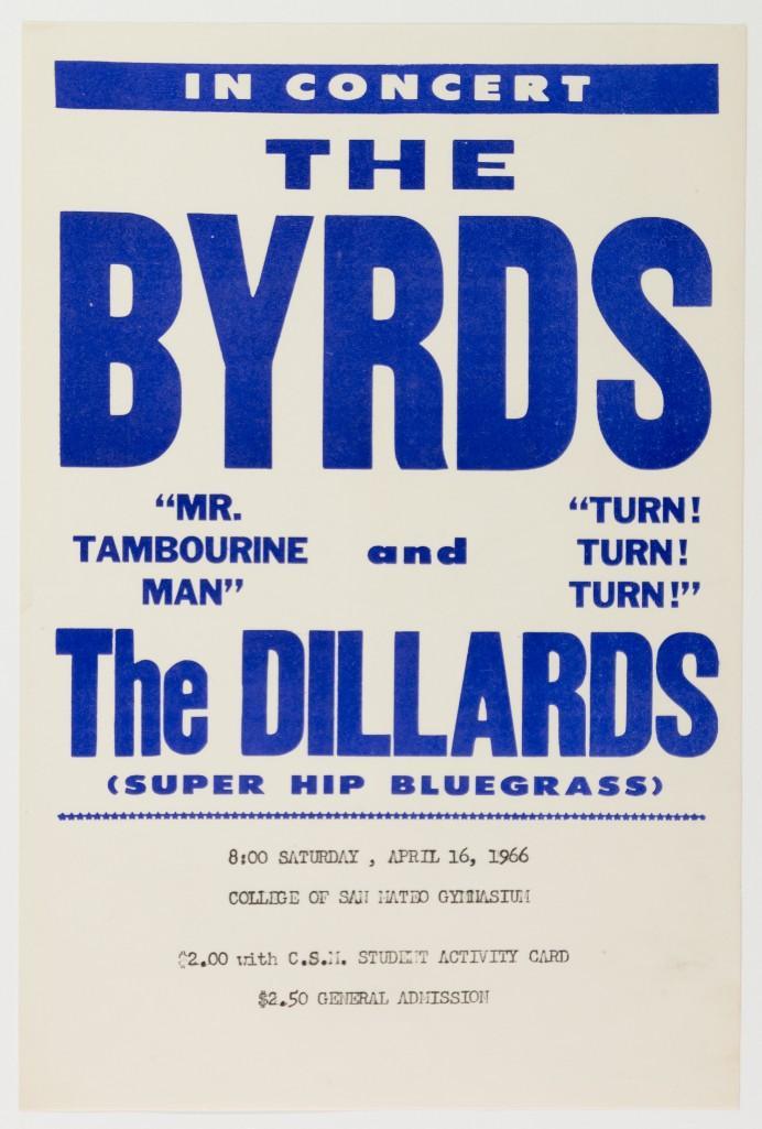 1966 The Byrds San Mateo College Gym Original Handbill (1 of 1)