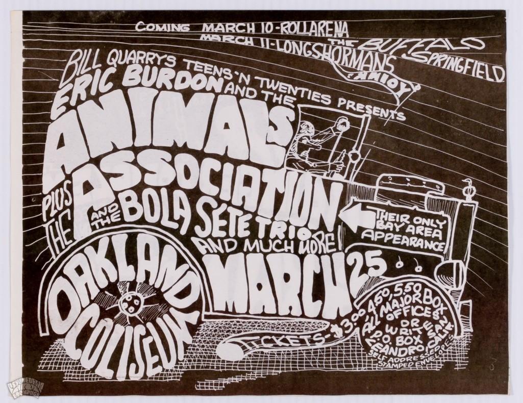 1967 The Animals Buffalo Springfield Oakland Handbill (1 of 2)
