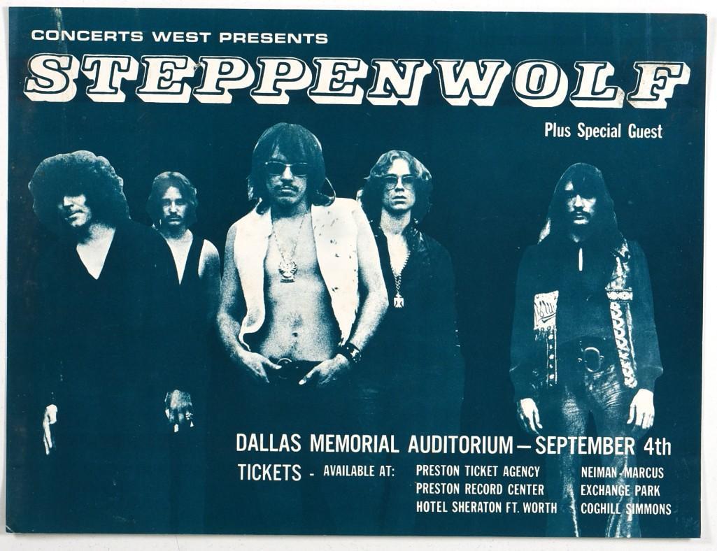1969 Steppenwolf Dallas Memorial Auditorium Handbill (1 of 1)