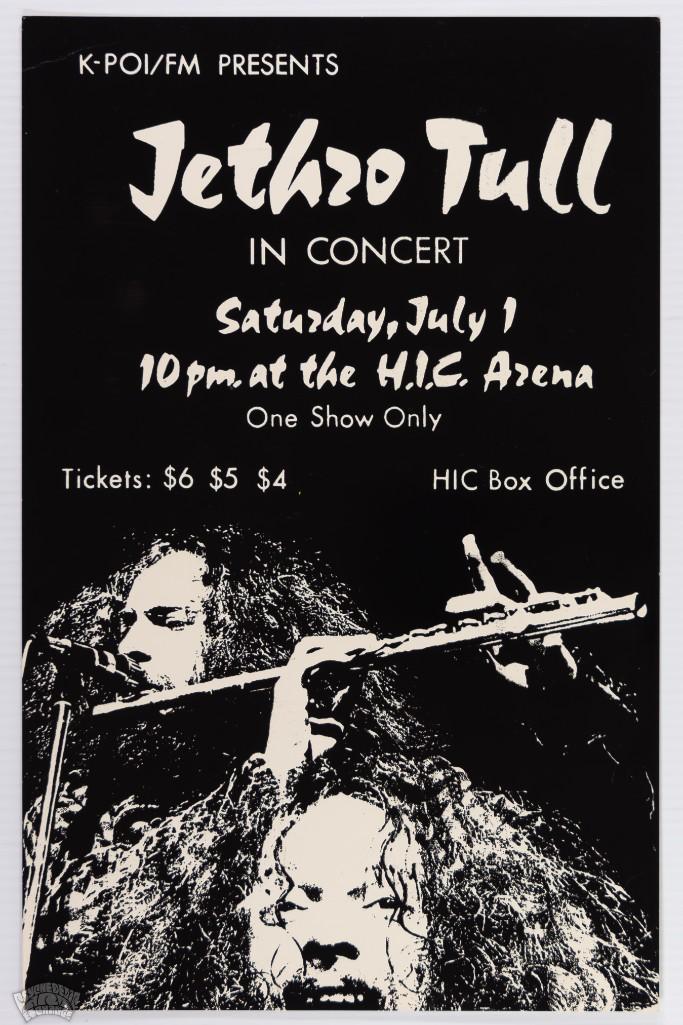 1972 Jethro Tull HIC Arena Original Poster (1 of 2)