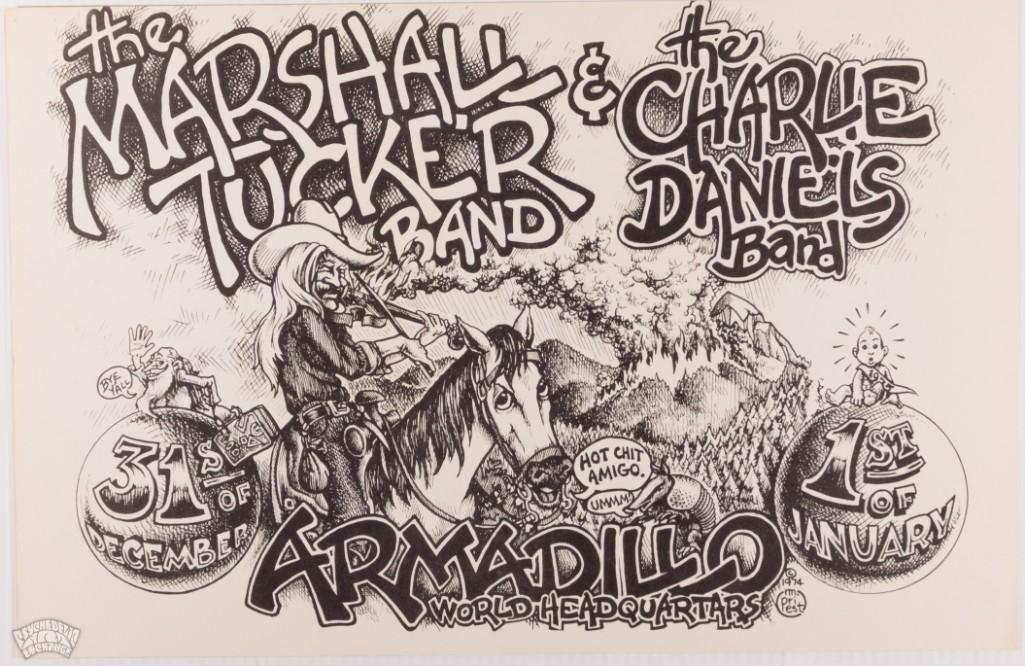 1975 Marshall Trucker Charlie Daniels Armadillo Poster (1 of 2)