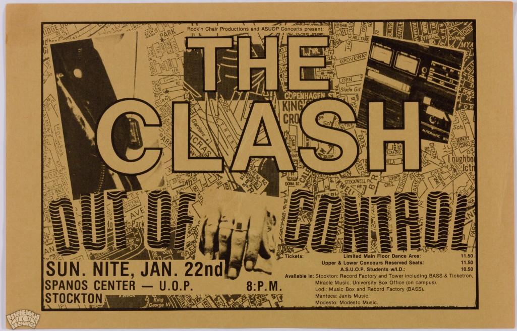 1984 The Clash Stockton Original Handbill (1 of 2)