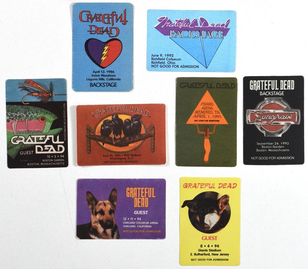 Lot of 8 Grateful Dead Unused Cloth Backstage Passes (1 of 1)