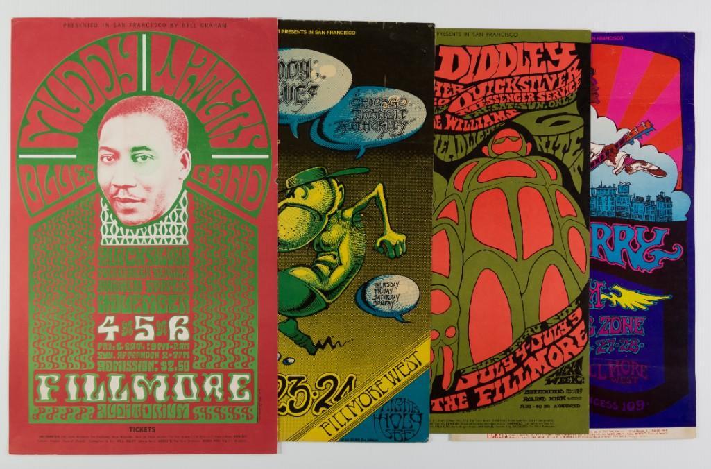 Lot of 4 Fillmore RP-2 and OP-1 Posters (1 of 5)