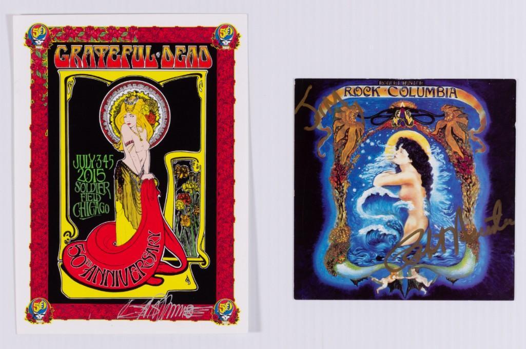 Lot of 2 Grateful Dead Cards Signed B Masse & R Hunter (1 of 1)