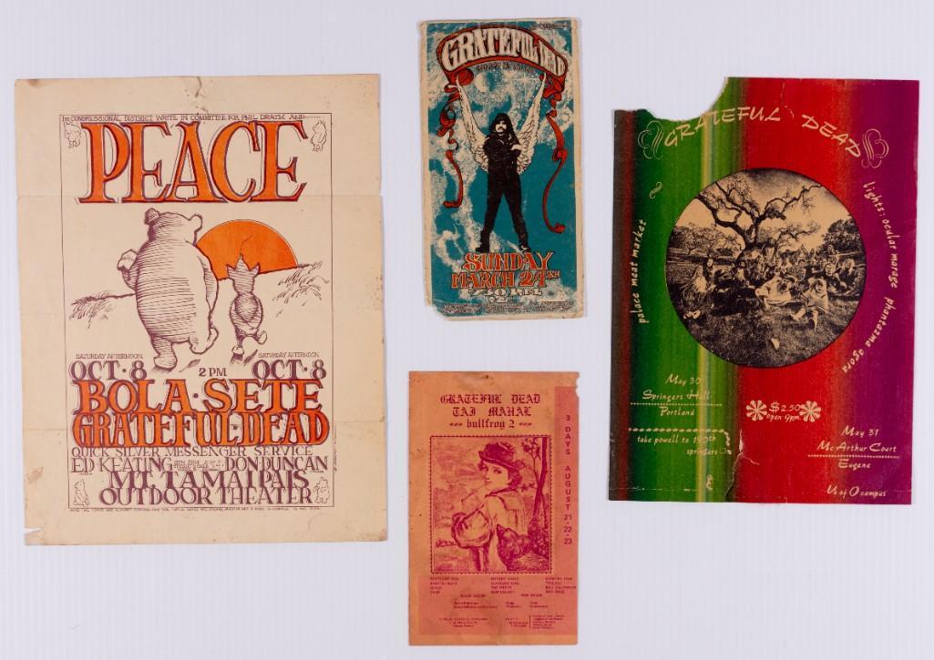 Lot of 4 Grateful Dead Scarce Handbills (1 of 1)