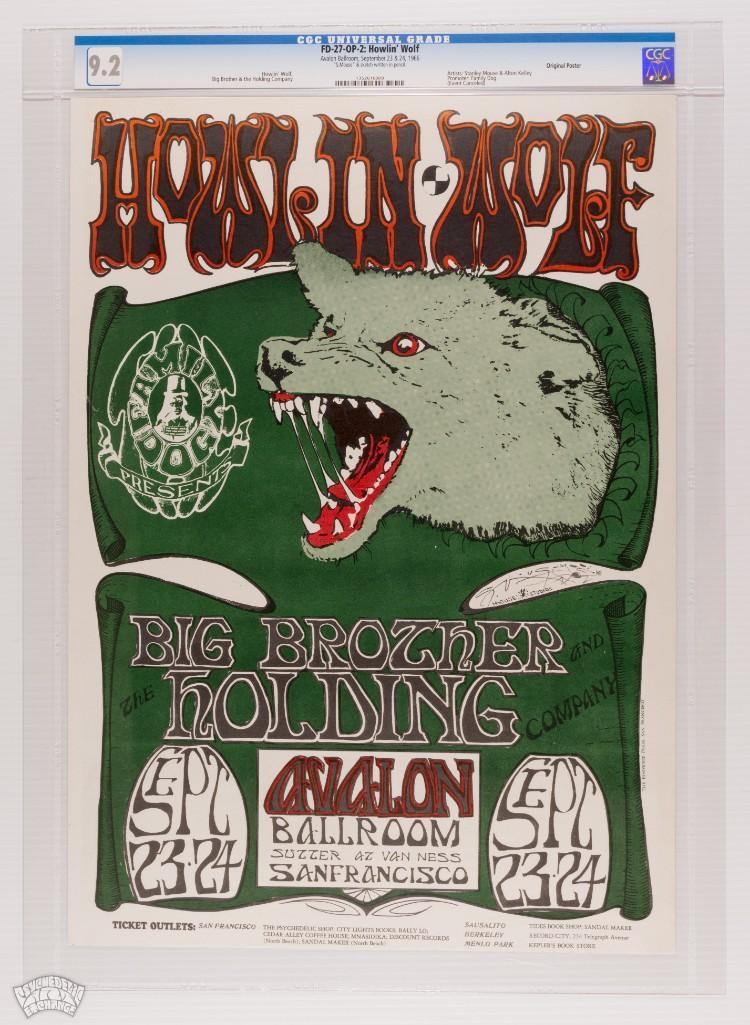 1966 FD-27 Big Bro Howlin Wolf Avalon Signed Poster 9.2 (1 of 1)