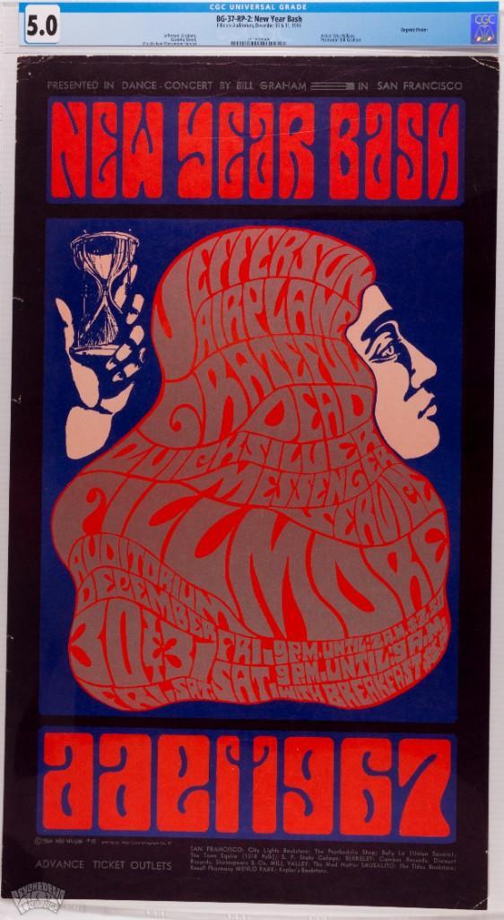 1966 BG-37 Airplane Grateful Dead Fillmore RP2 Poster 5 (1 of 1)