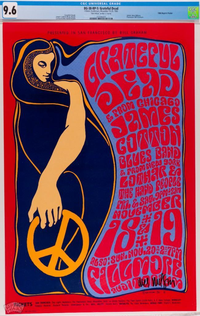 1966 BG-38 Grateful Dead Fillmore Signed RP5 Poster 9.6 (1 of 2)