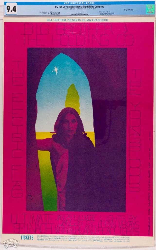 1968 BG-104 Big Bro Janis Joplin Winterland Poster 9.4 (1 of 1)