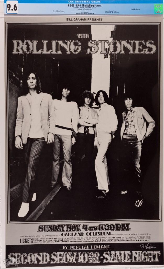 1969 BG-201 Rolling Stones RP3 Signed Poster 9.6 (1 of 1)