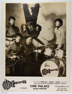 1967 The Monkees Cow Palace Poster: This poster from January 1967 advertises The Monkees at Cow Palace! This was right in the middle of The Monkees' TV seris which ran from 1966-1968. Monkees member Michael Nesmith passed away last