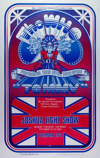 1969 The Who Fillmore East Poster: This 1969 large sized Original Poster is often requested by collectors. Artist David Byrd created this poster to promote The Who performing their rock opera &#34;Tommy&#34; at Bill Graham&#39;s Fillmo