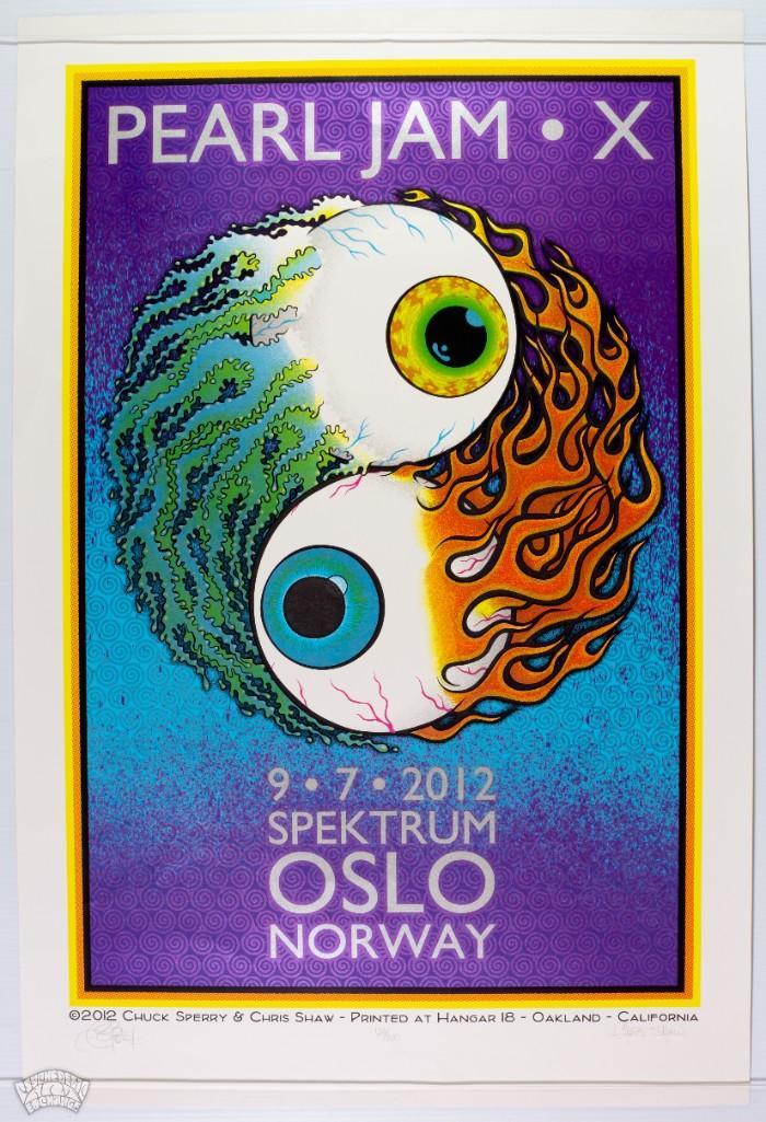 2012 Pearl Jam X Oslo Norway Signed LE Poster (1 of 2)