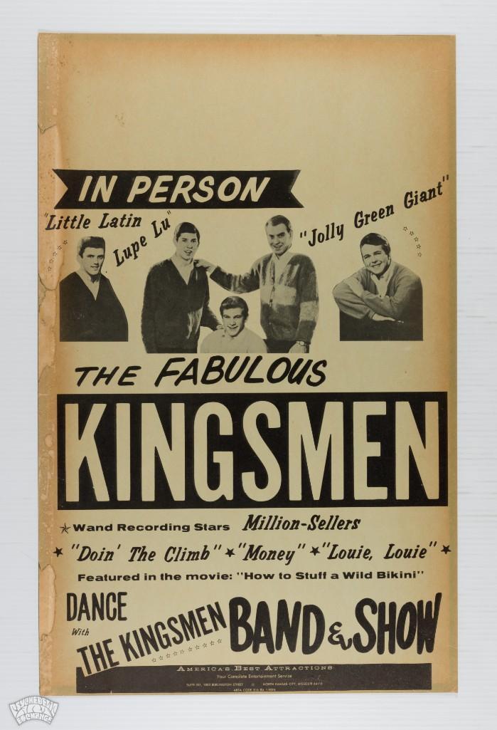 1965 The Fabulous Kingsmen Tour Blank Cardboard Poster (1 of 2)